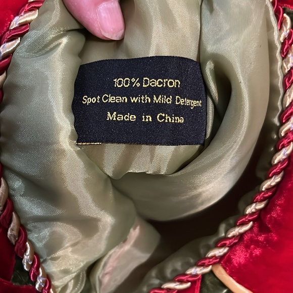 Festive velvet Red and Green Christmas Stocking elf toe Frontgate - Picture 6 of 6